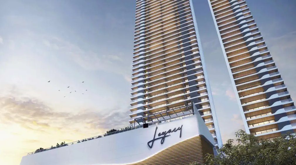 Perspectiva do OR Legacy, em Salvador-BA: torre residencial que será a mais alta da cidade, com a orla ao fundo.